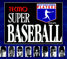 Tecmo Super Baseball (USA) Title Screen